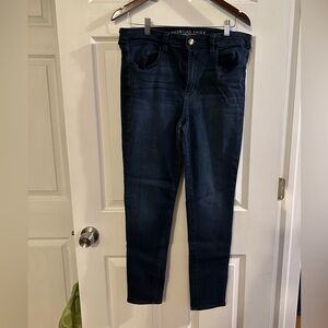 American Eagle Womens Jeans Jegging Super Stretch Dark Wash Size 14